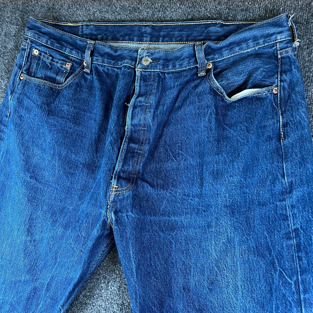 Levi's‎ 501 Original Fit Straight Jeans Mens 41x28 Blue Denim Cotton Medium Wash
